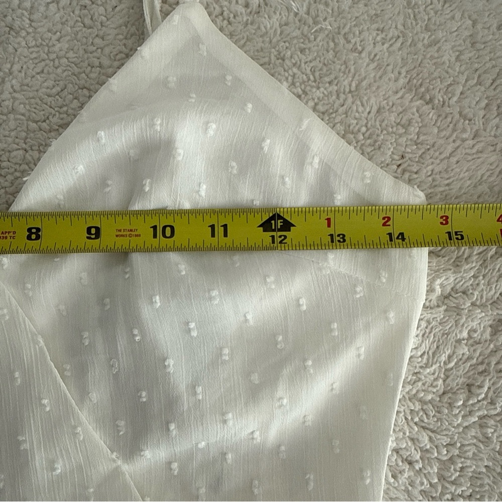 Hello Molly Ice Cold Mini Dress Size 4 AU 8 White Swiss Dot Belted Ruffles - Picture 10 of 12